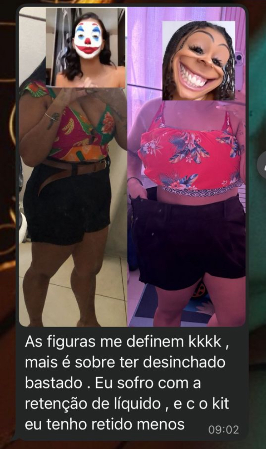 Feedback WhatsApp: menos retenção de líquido com Kit Derrete